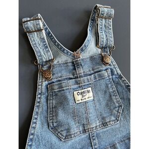 Vintage OshKosh B'Gosh Denim Shortalls‎ Girls Toddler Size 4T Embroidered